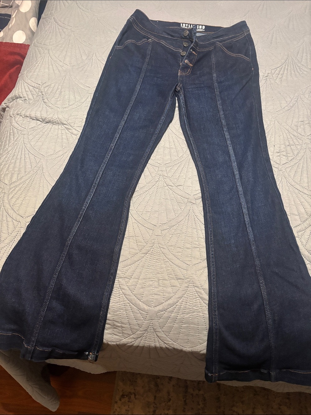 Idyllwind Dark Blue Flare Wide-Leg Jeans